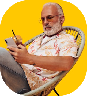 Older man on a phone